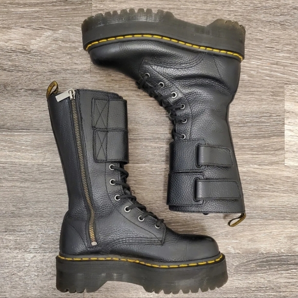 💥SOLD Dr Martens Jagger Quad Black Platform Boots Womens 6 EUC - Picture 6 of 13
